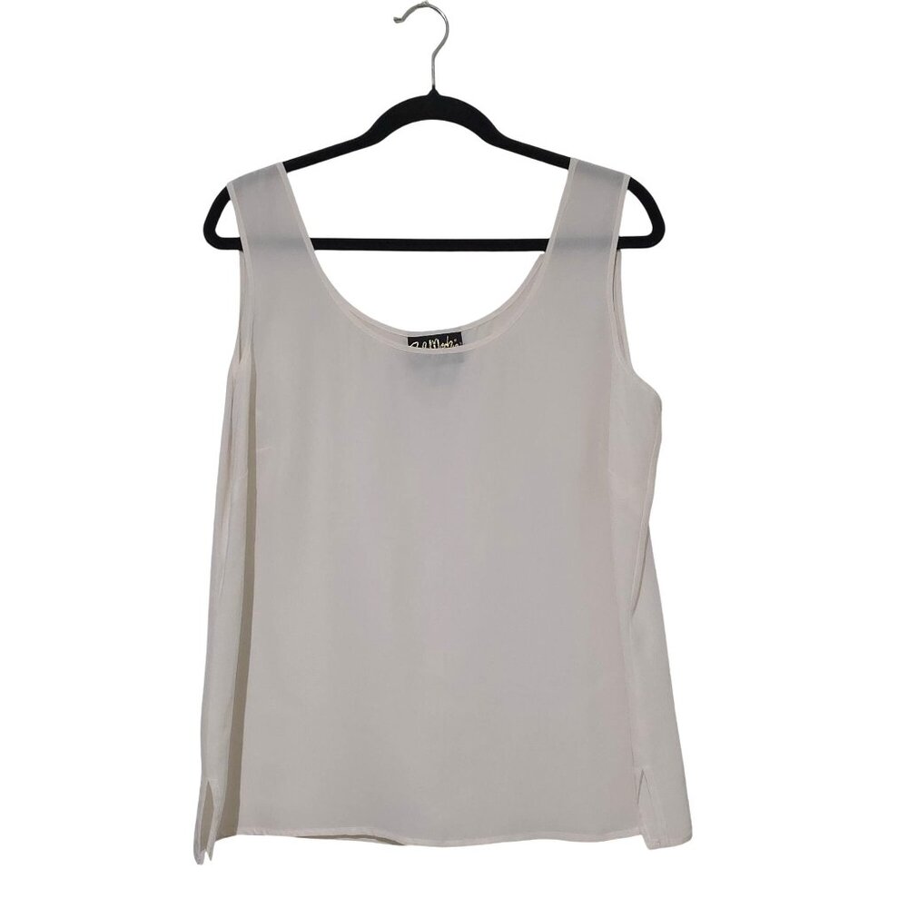 Bob Mackie Cream Scoop Neck Tank Top